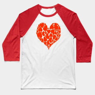 A Heart Of Hearts Romantic Design Monotone Red Baseball T-Shirt